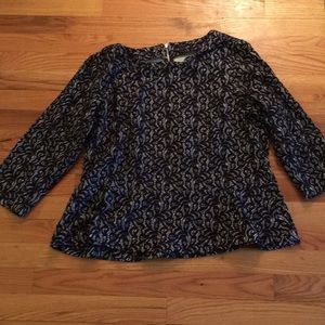 J. Crew embroidered peplum top